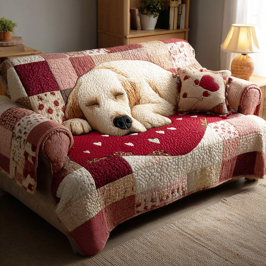 Golden Love Quilted Sofa Cover NCU0TD2155 everthome