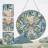 (US Local)5D DIY Crystal Diamond Painting Handmade Butterfly Clock Kit