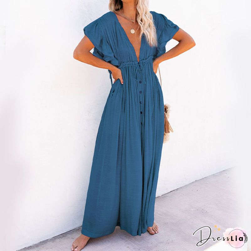 Women Summer Boho Party Beach Sleeveless White Color Backless Dresses Ladies High Waist Long Maxi Dress Sundress