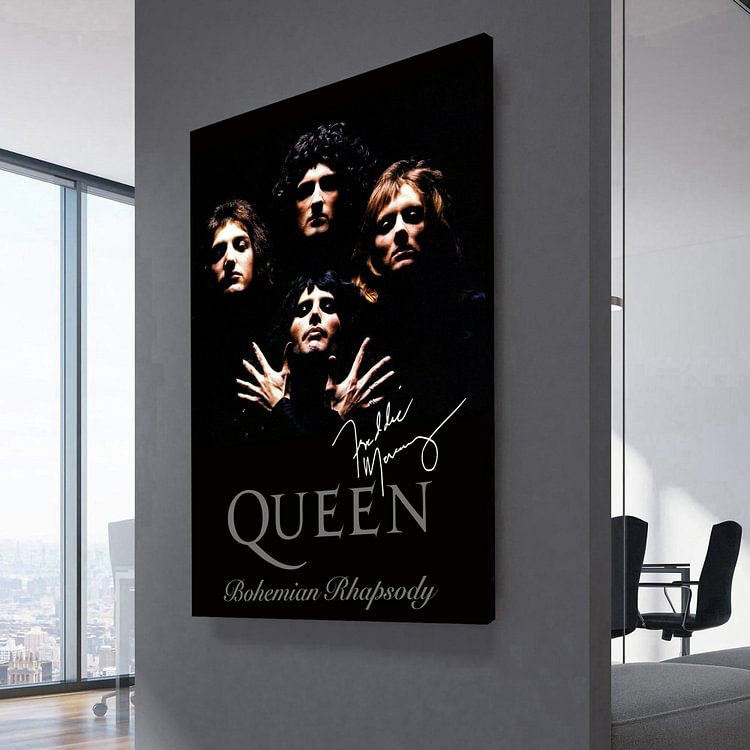 Queen bohemian rhapsody poster (Signed FREDDIE)  Canvas Wall Art