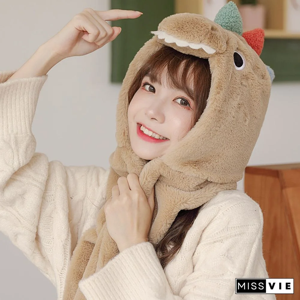 Dinosaur Hat Scarf Gloves Warmer