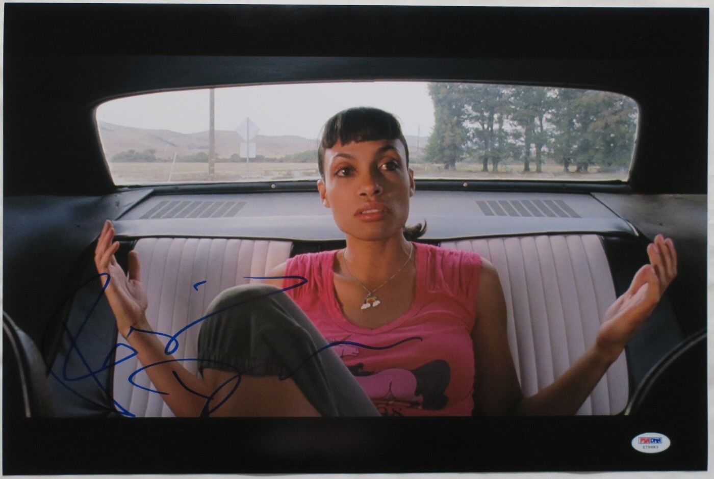 Rosario Dawson Signed Death Proof Authentic Auto 12x18 Photo Poster painting PSA/DNA #Z79683