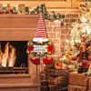 LED Christmas Santa Gnome Pendant with Lights Artificial Plant Elf Doll Ornament