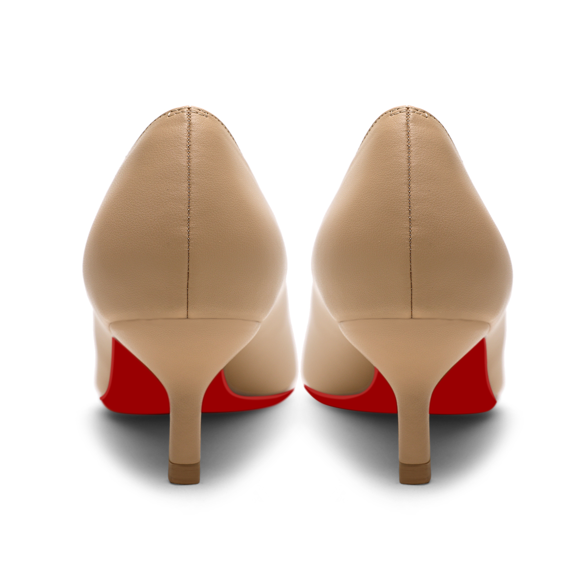 50mm Women's Low Heel Kittens Pointed Toe Casual Slip On Matte Red Bottoms Pumps-vocosishoes