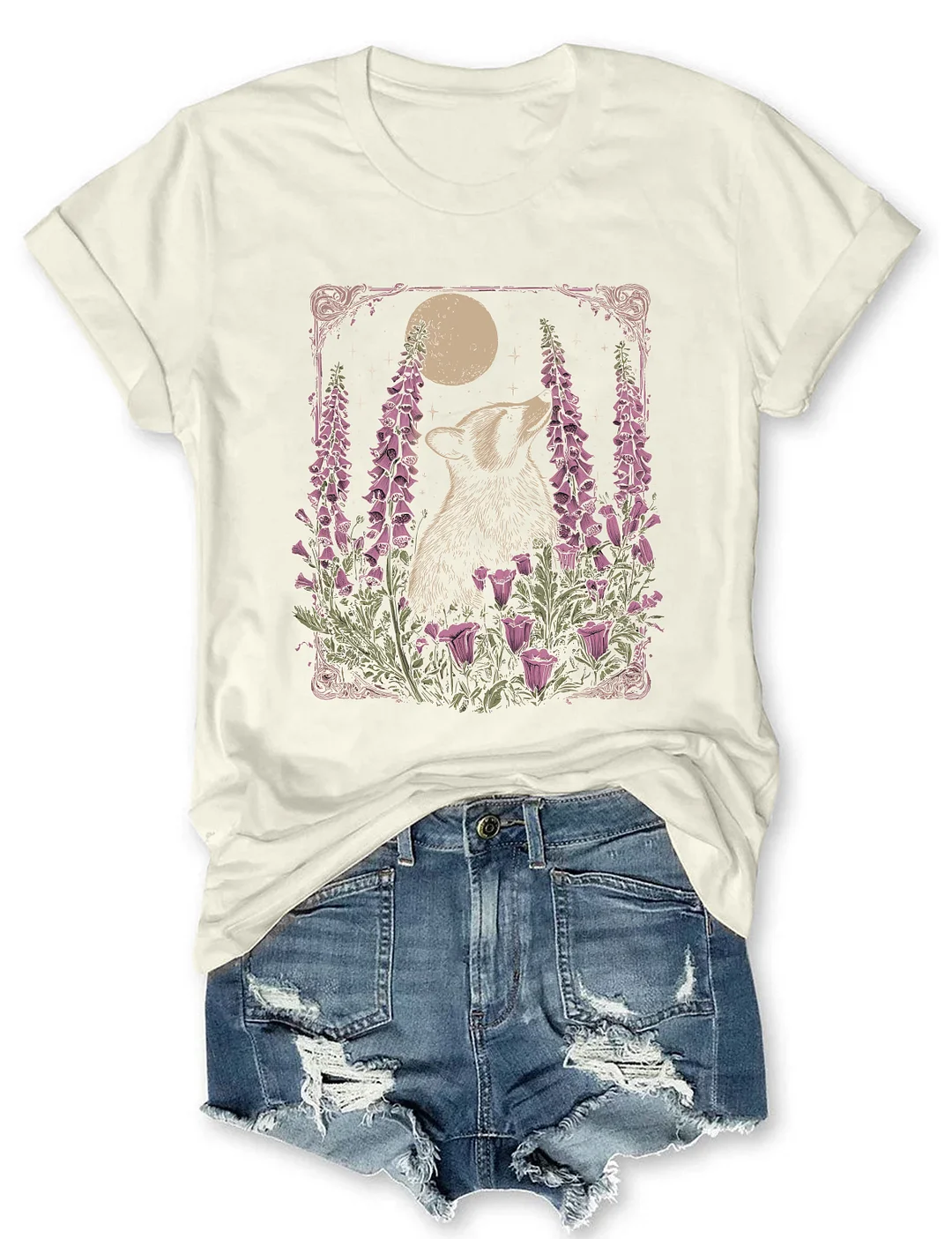 Raccoon Moon Retro Graphic T-shirt