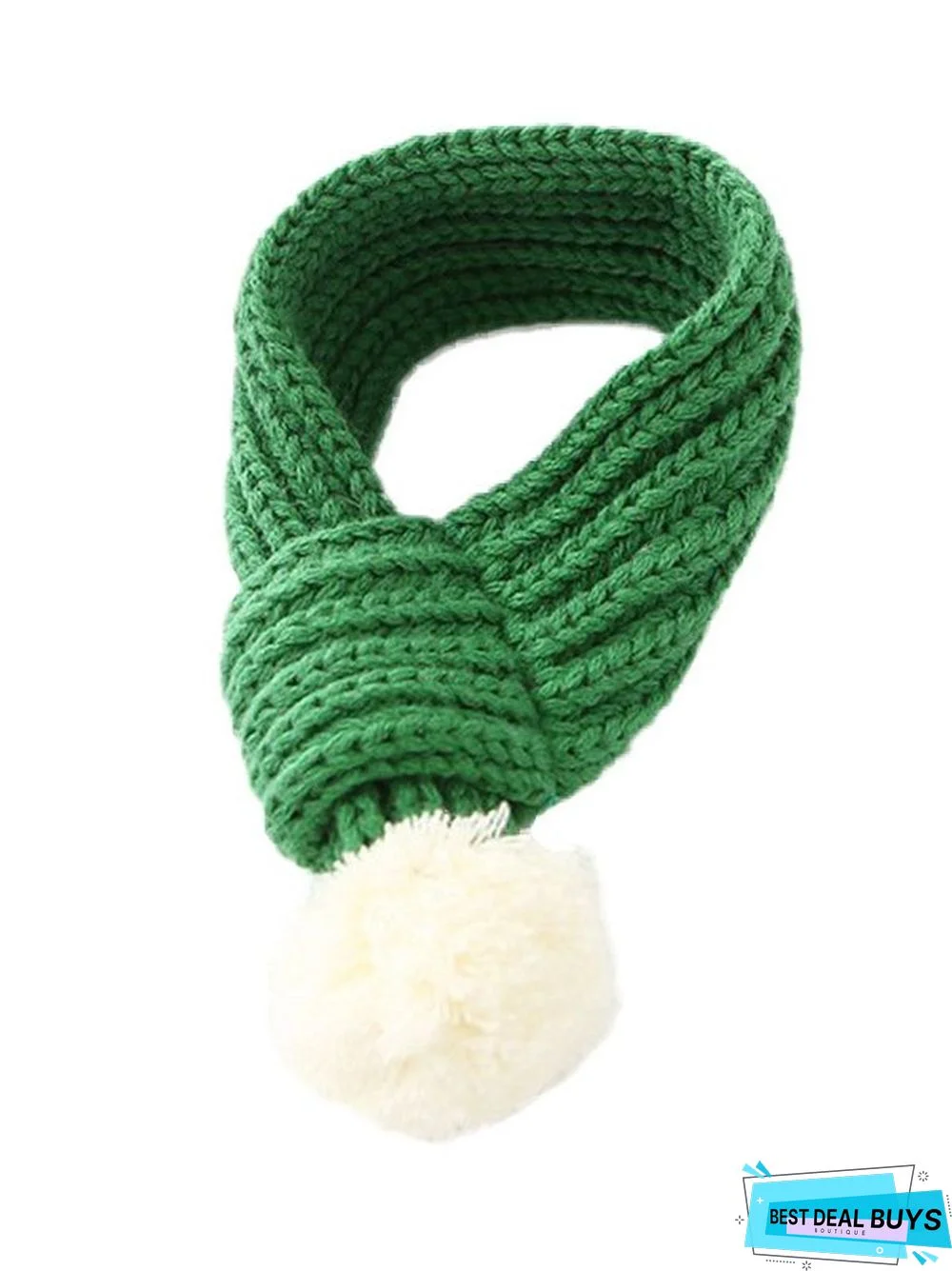 Christmas Pet Dogs Cats Handmade Crochet Pom Poms Red Scarf Holiday Party Pet Decorations