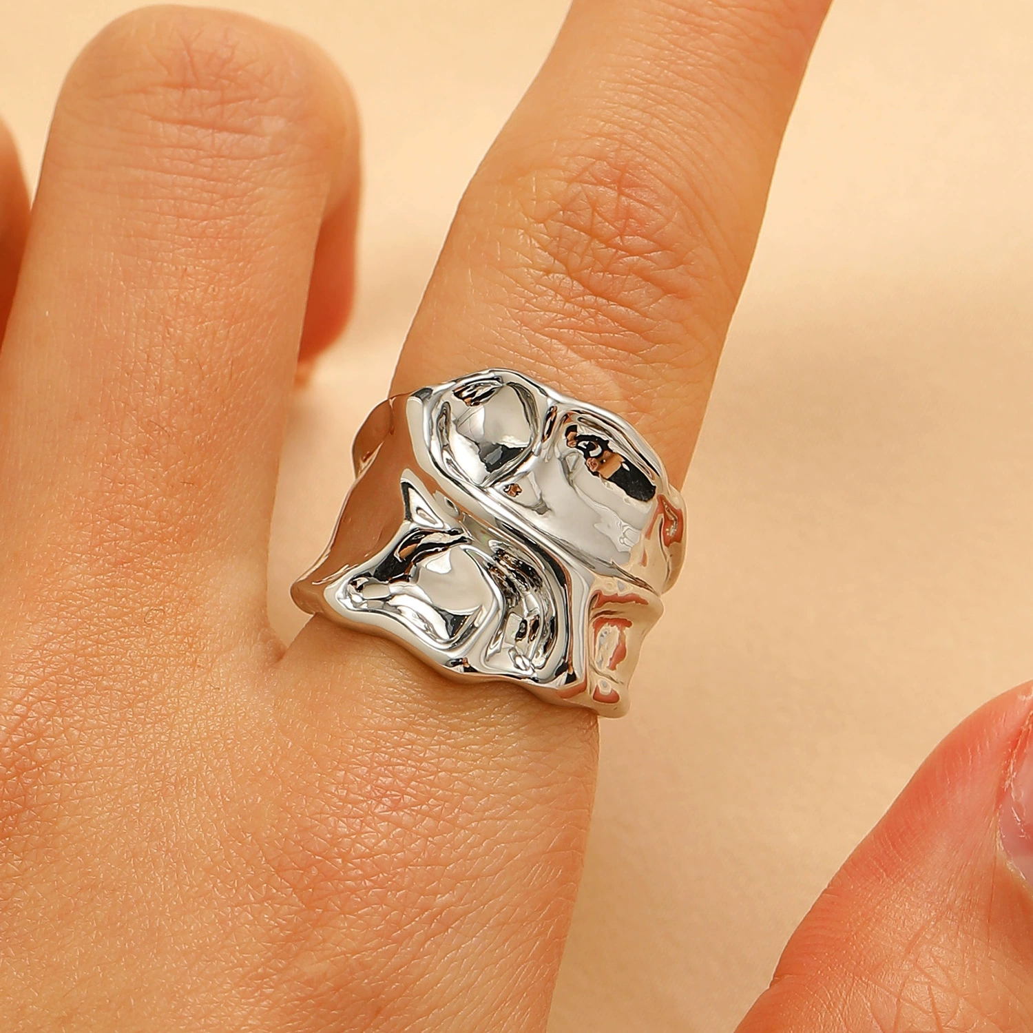 Open-ended gold-plated ring