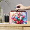 (US Local)Diamond Painting Piggy Bank Wooden Coin Bank Storage Box Kit(Tulip)