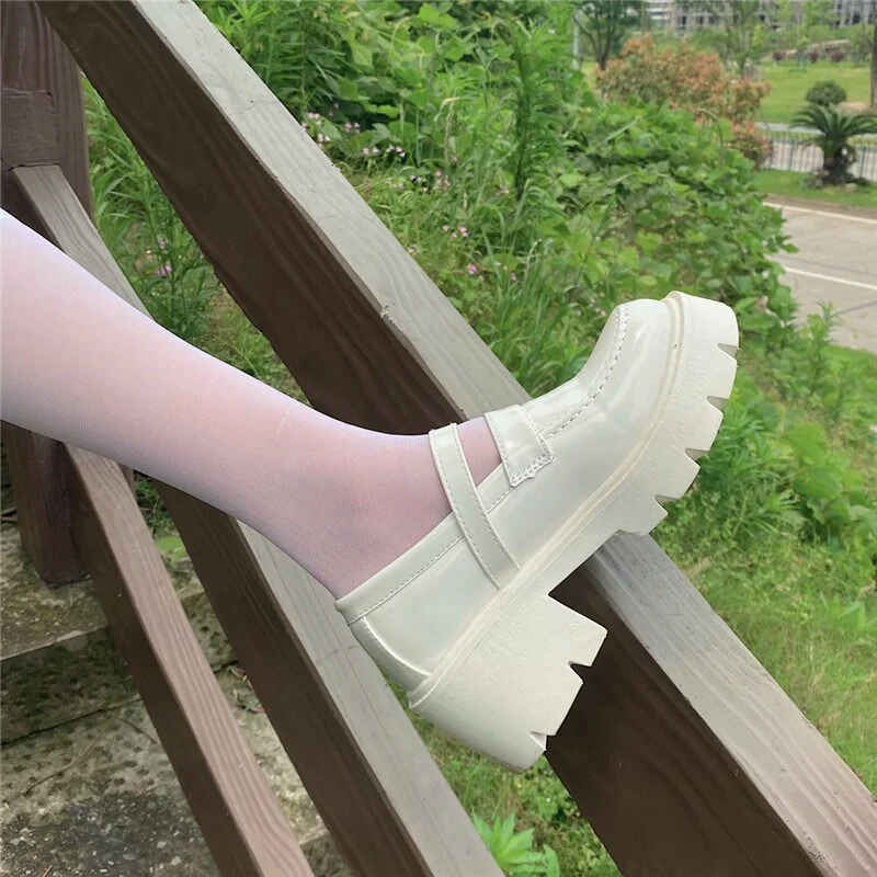 white Women Shoes Japanese Style Lolita Shoes Women Vintage Soft High Heel Platform shoes College Student Mary Jane shoes 2021