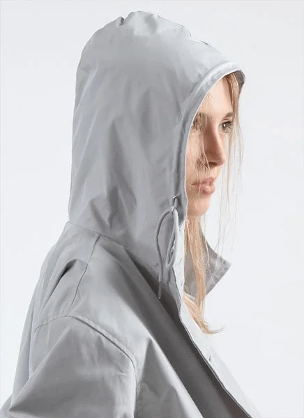 WATER RESISTANT OVERSIZED HOODED WINDBREAKER RAIN JACKET