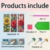 (US Only)3Pcs Flowers DIY Diamond Painting Bookmark Art Projects for Reading Enthusiasts