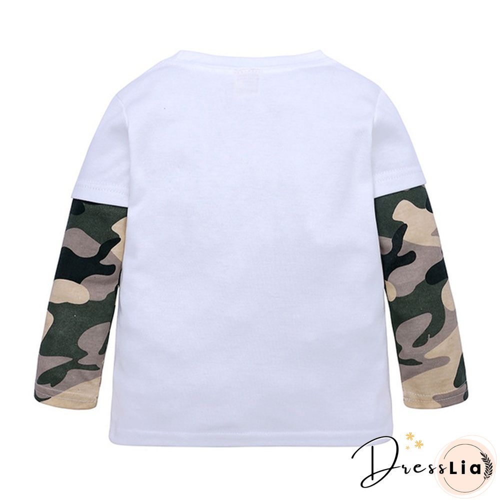 Cartoon Dinosaur Boys Long Sleeve T Shirt Children Kids Boys Spring Autumn Cotton Tops