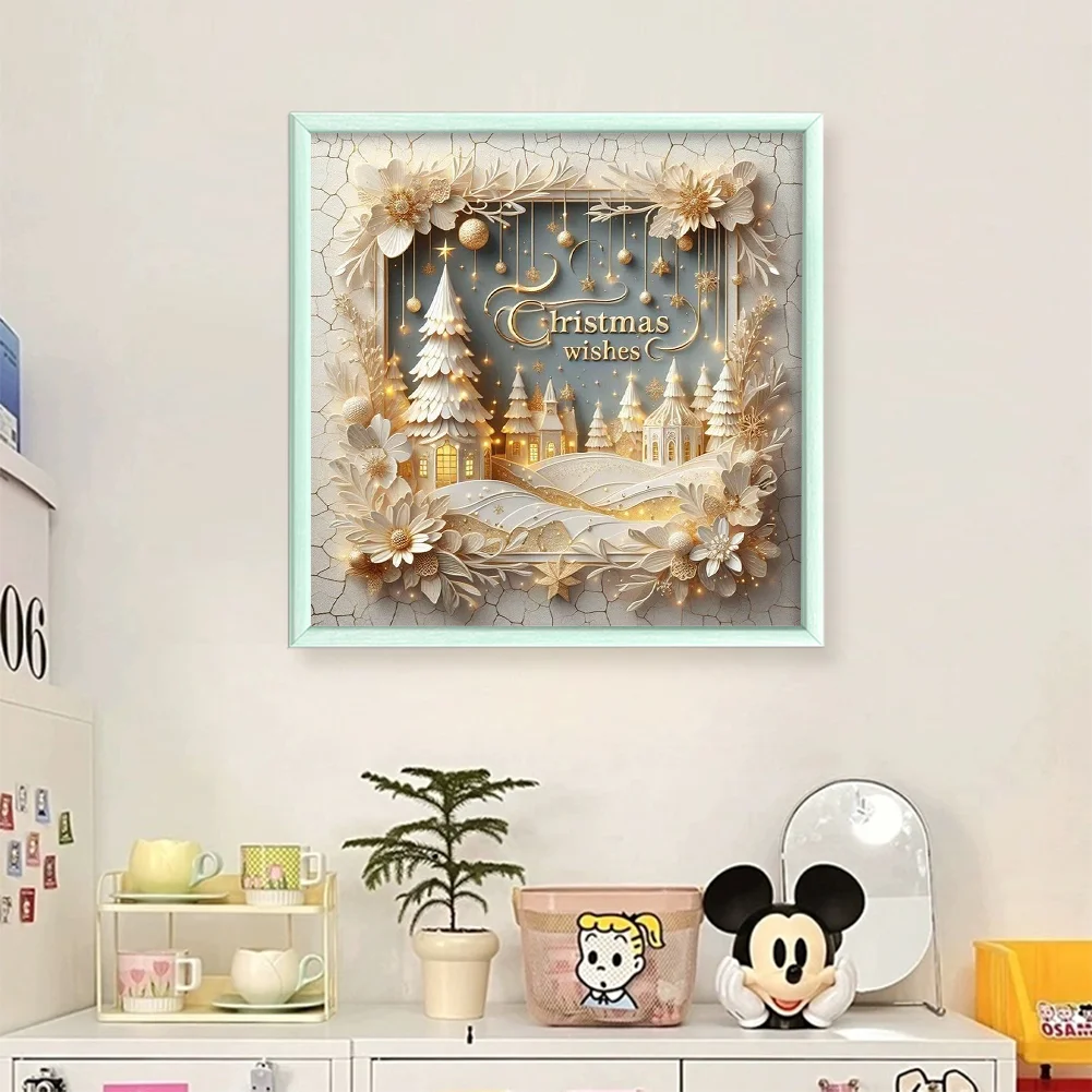 11CT Full Stamped Cross Stitch Kit - Christmas Scenery (40*40cm)