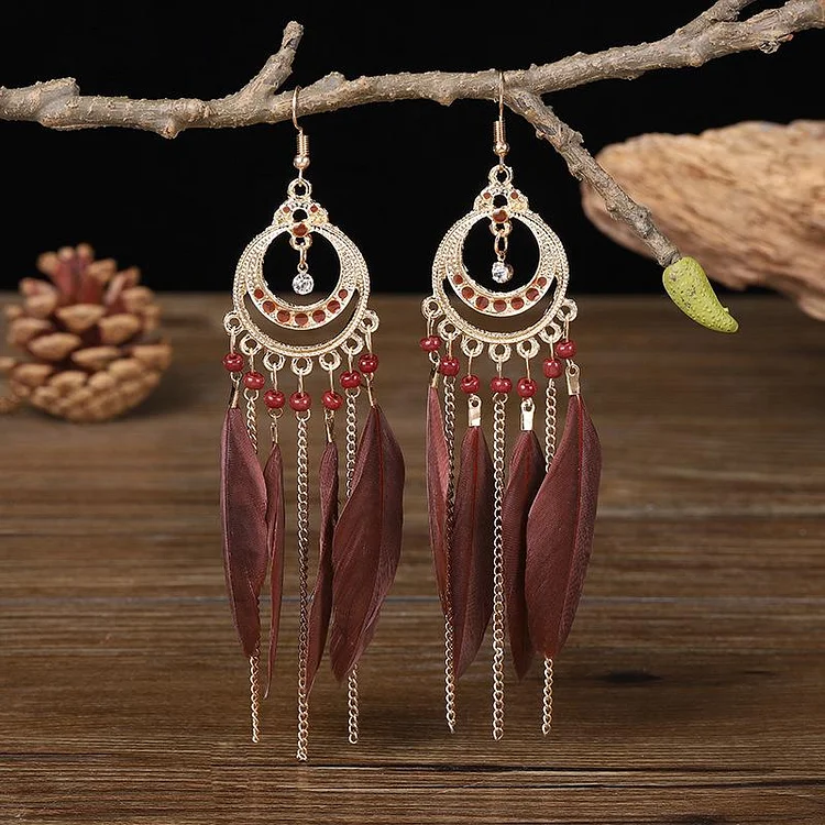 Long Bohemian Tassel Earrings