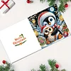(US Only)6PCS Christmas Penguin DIY Diamond Art Greeting Cards Congratulations Cards