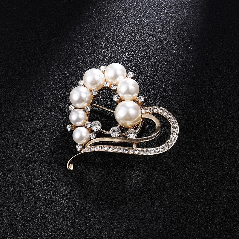 Glam Pin Geometric Alloy Inlay Artificial Pearls Rhinestones Women’S Brooches