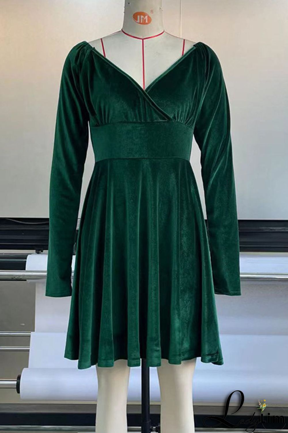 Blue Casual Solid Split Joint V Neck A Line Dresses