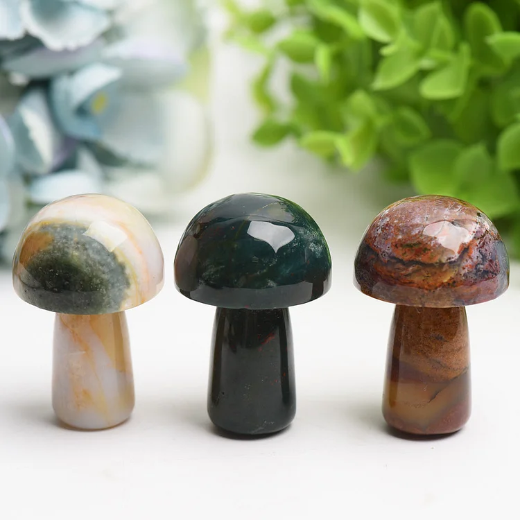 1.9" Ocean Jasper Mushroom Crystal Carving