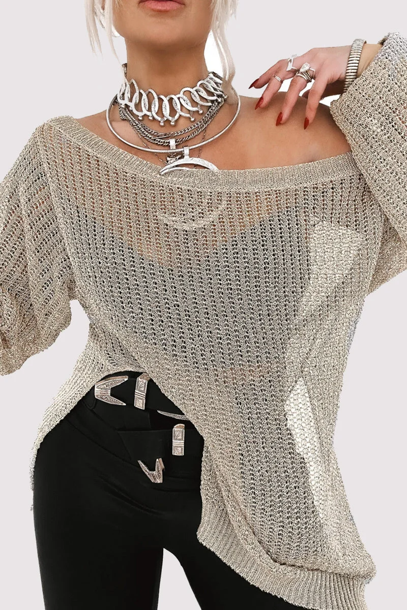 Hollow Out Off Shoulder Tops