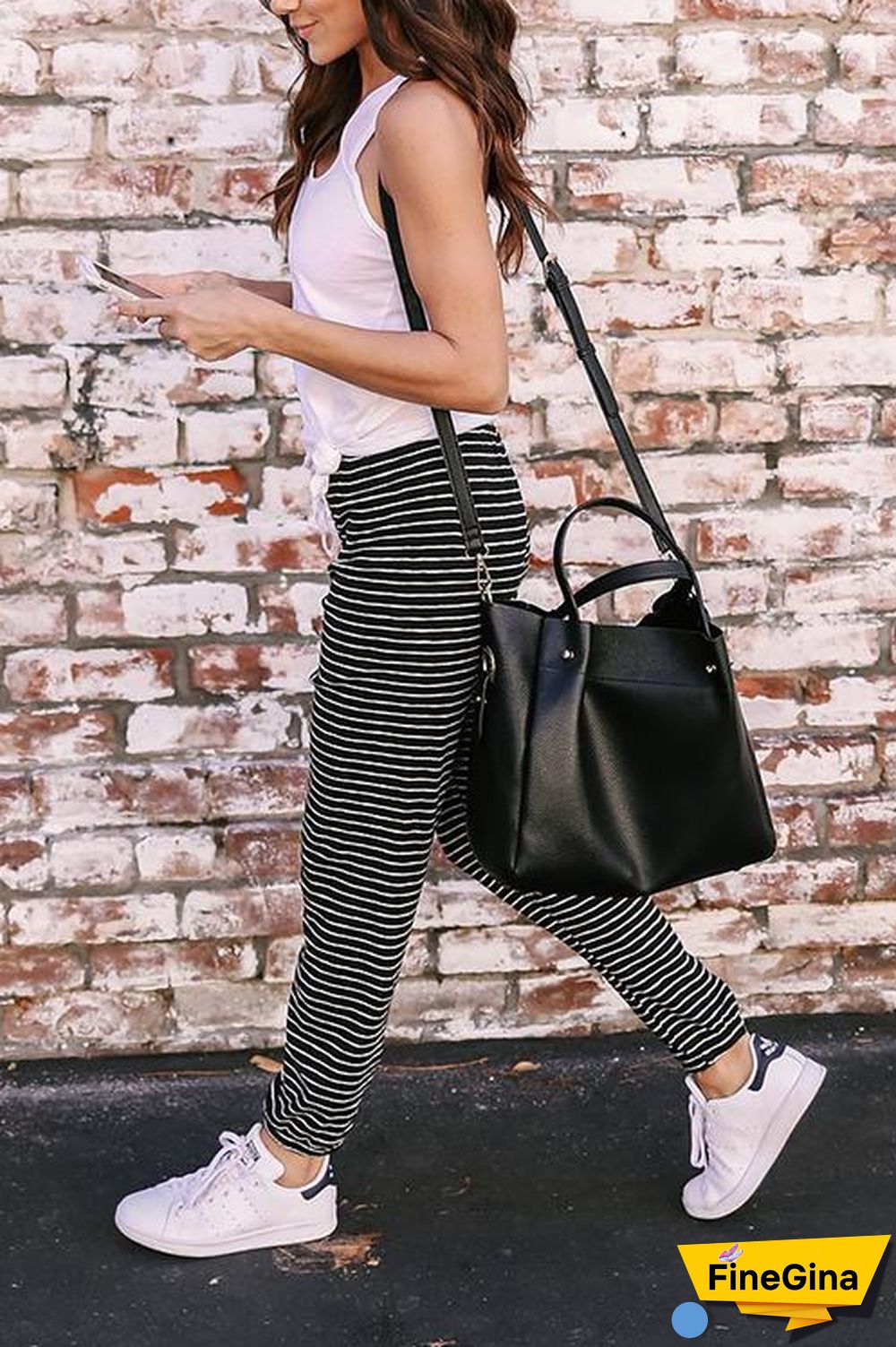 Lace-up Striped Drawstring Pants