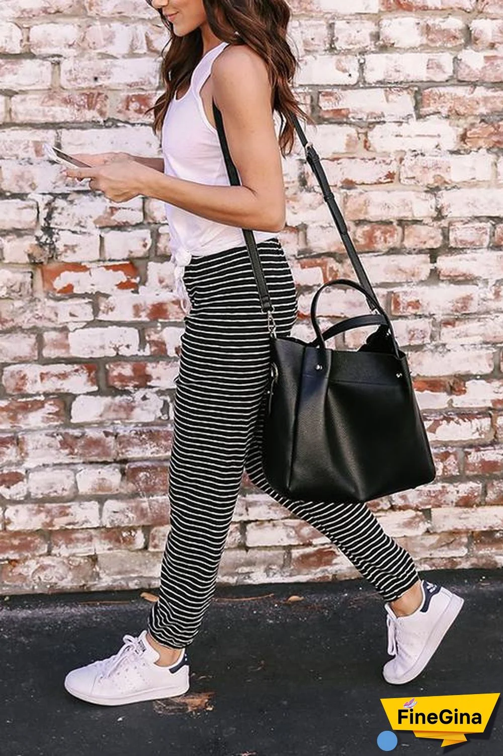 Lace-up Striped Drawstring Pants