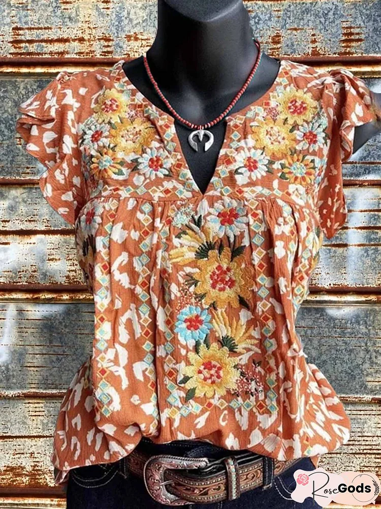 Casual Sleeveless Leopard V Neck Tops