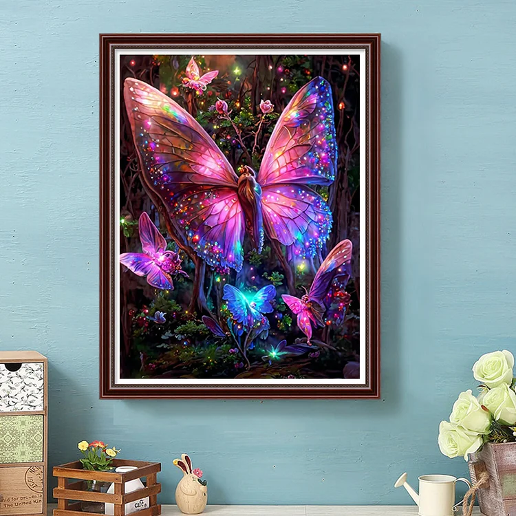 Butterfly Wind Chimes (canvas) full round or square drill diamond painting