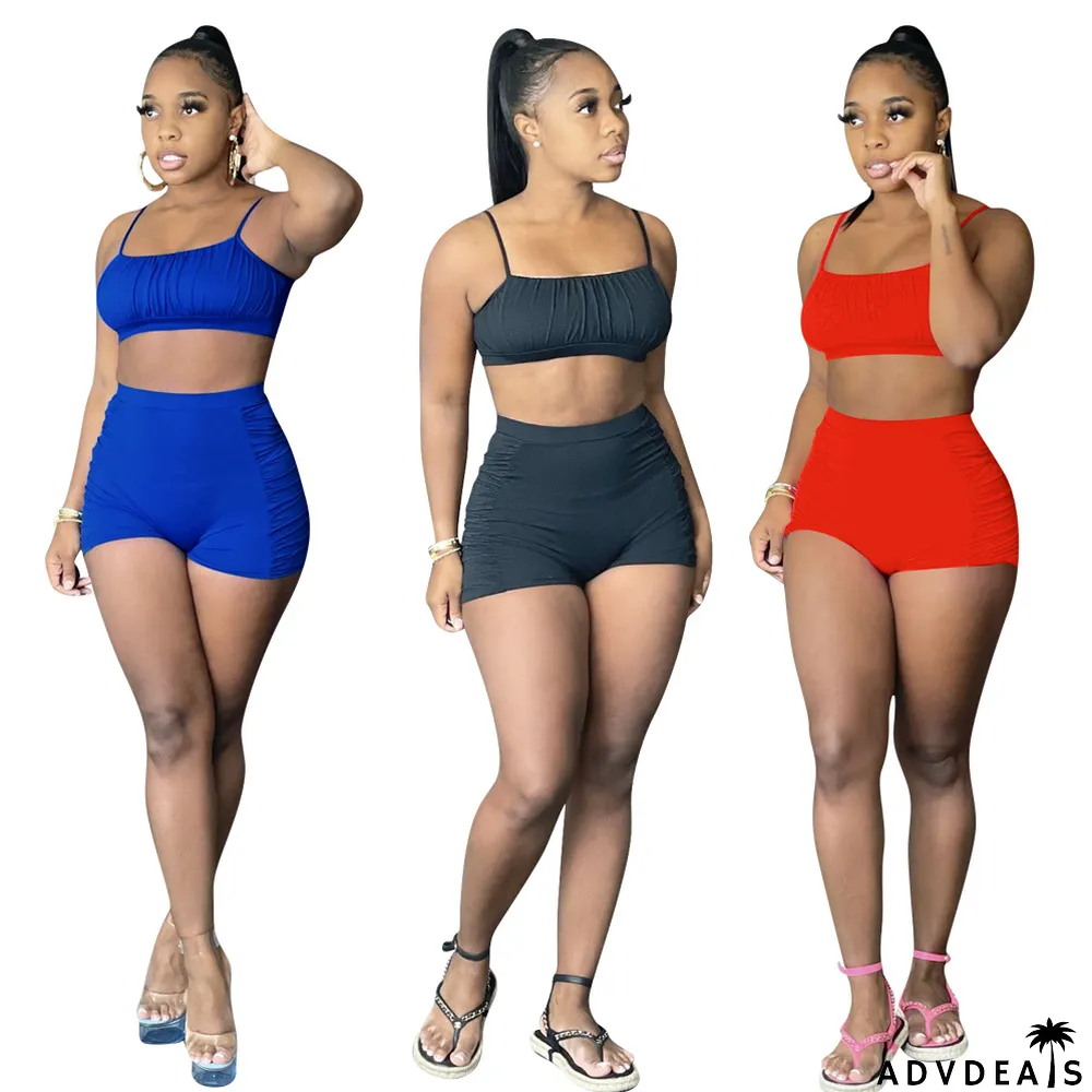 Camisole Crinkle Top Two Piece Set