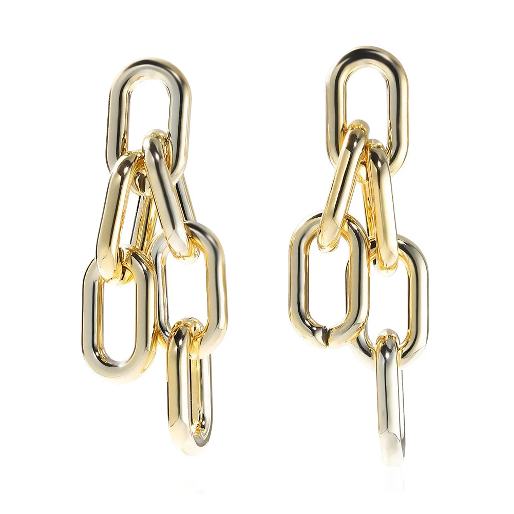 Dvacaman Golden Leaf Flower Earrings For Women Vintage Irregular Geometric Metal Long Drop Dangle Beetle Earrings Trendy Jewelry