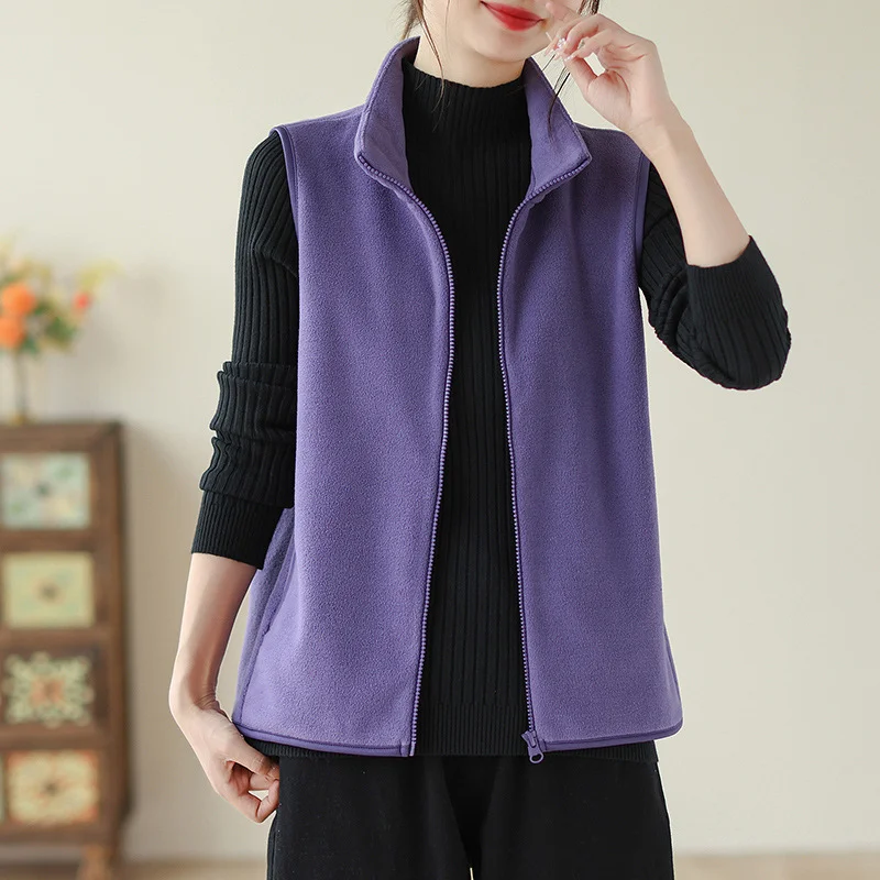 Athvotar Athvotar Autumn And Winter New Mother Dress Rocking Velvet Horse Clip Warm Casual Coat Women Fashion Shoulder Vest Woman