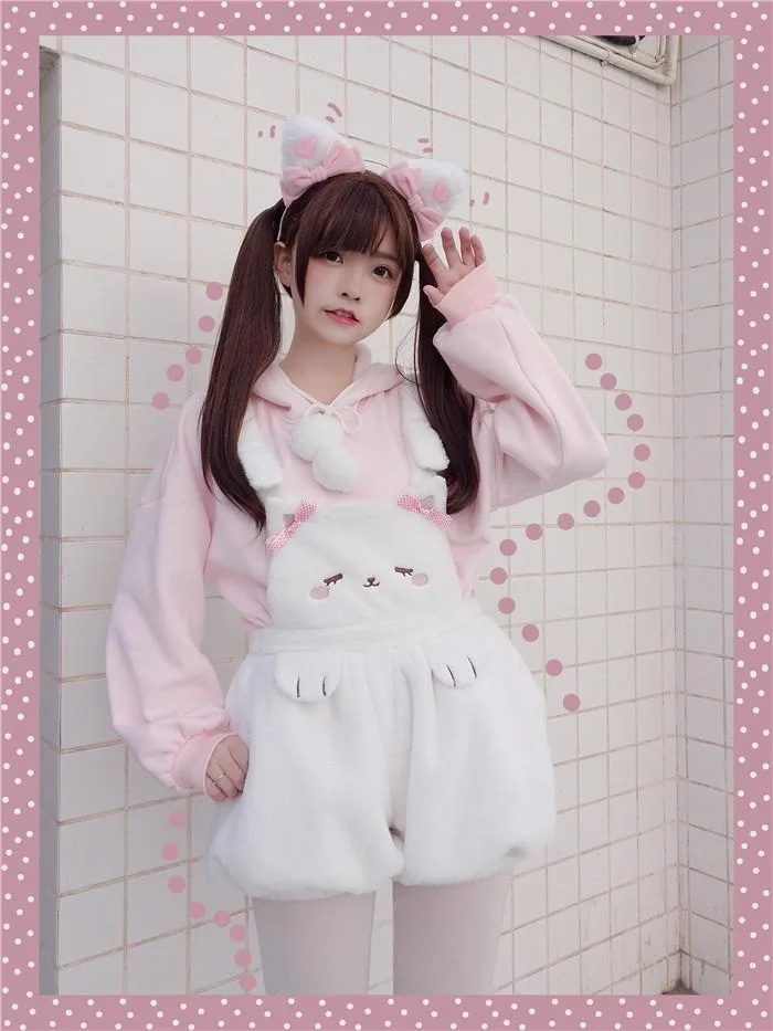 Kawaii Cat/Bear/Bunny Furry Suspender Dress SP17011