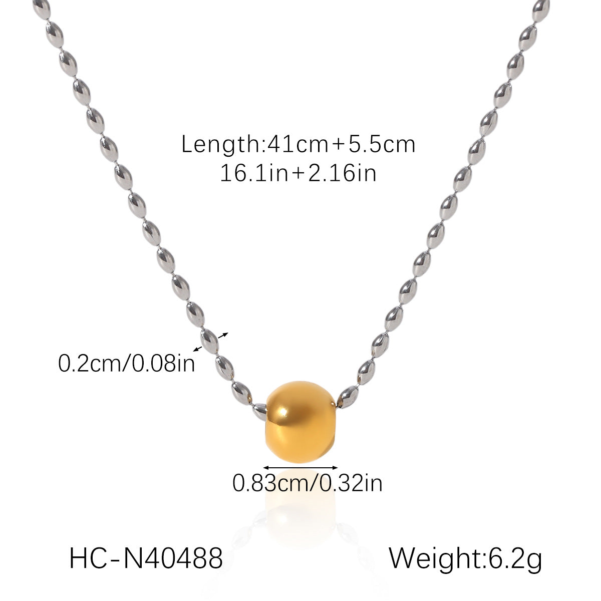 Color Matching Round Bead Necklace Tassel Y Chain 18K Gold Stainless Steel Clavicle Chain Titanium Steel Necklace