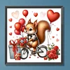 Liebesrosen-Eichh&ouml;rnchen - Diamantmalerei mit rundem Bohrer - 30*30 cm
