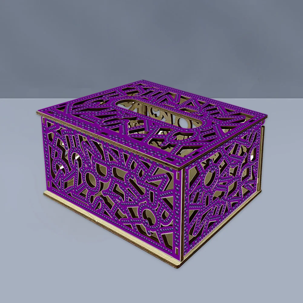 Diamond Painting Paper Towel Holder Napkin Dispenser for Beginners (Purple)