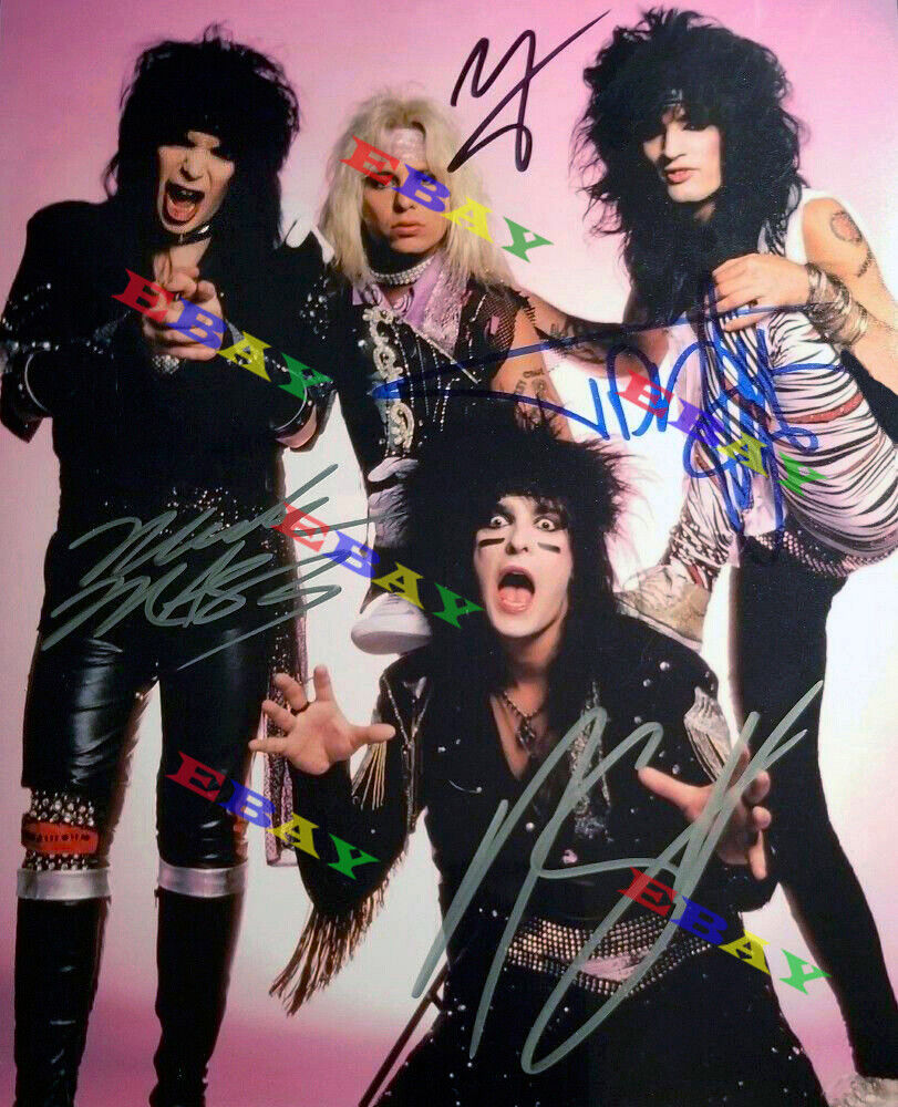 MOTLEY CRUE ENTIRE BAND 8x10 Autographed Signed Photo Poster painting Reprint