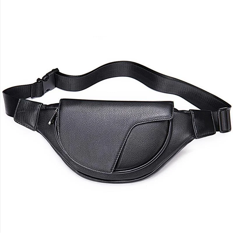 Men's High Quality Crossbody Bag Retro Leather Adjustable Shoulder Strap Waist Bag