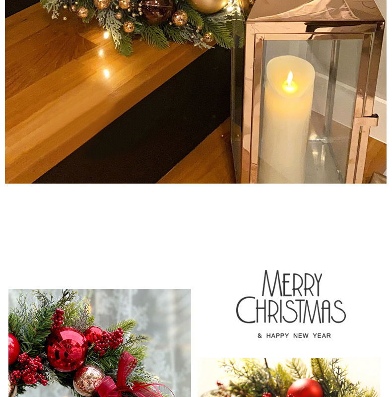 Tegooe Deluxe Faux Pine Christmas Wreath Collection - Door Wall Decor