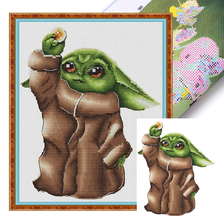 Yoda (20*25cm) 18CT Stamped Cross Stitch gbfke