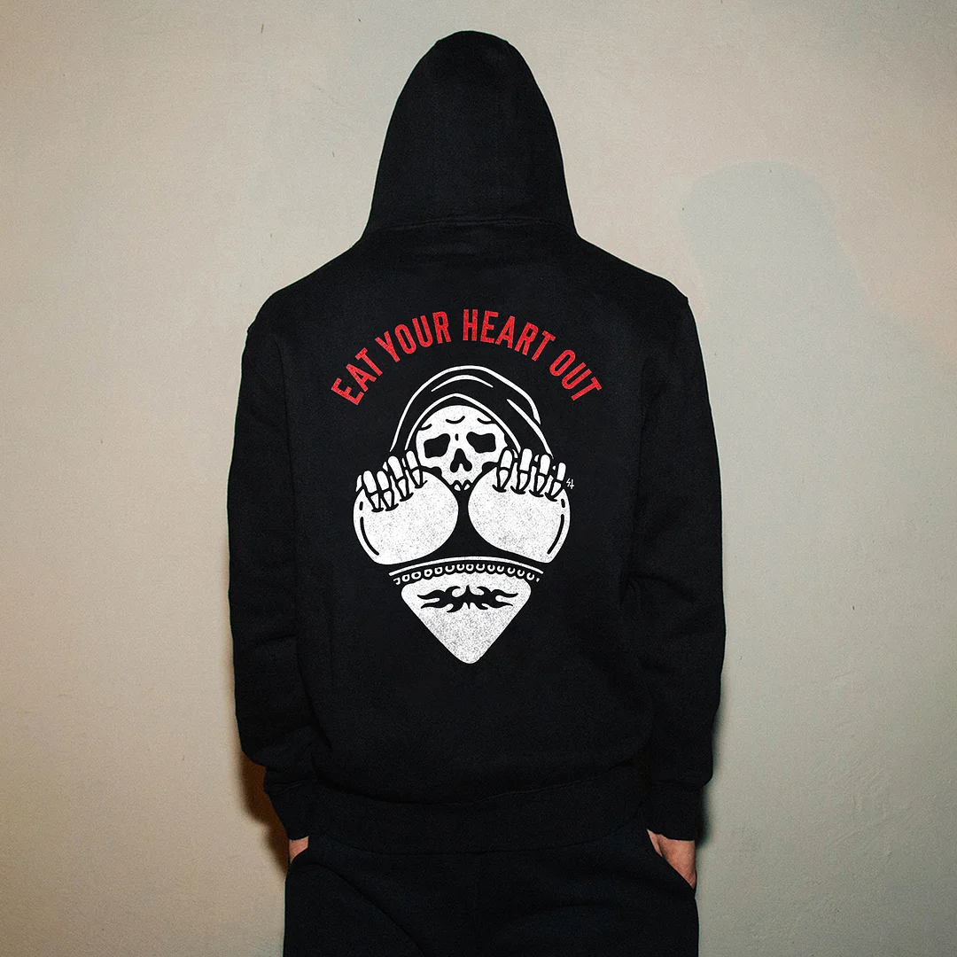Eat Your Heart Out Printed Men's Hoodie -  