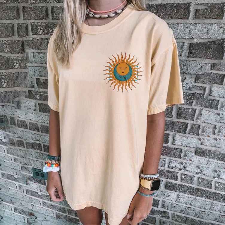 Vintage Round Neck Printed Short-Sleeved T-Shirts
