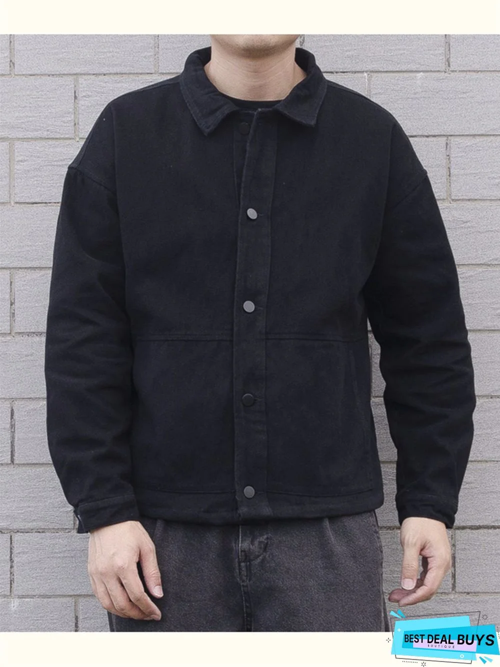 Vintage Loose Solid Color Denim Jacket