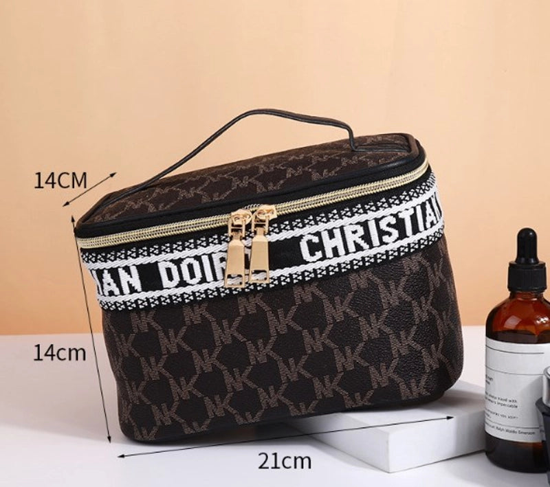 Vintage Style Letter Pu Leather Square Makeup Bags