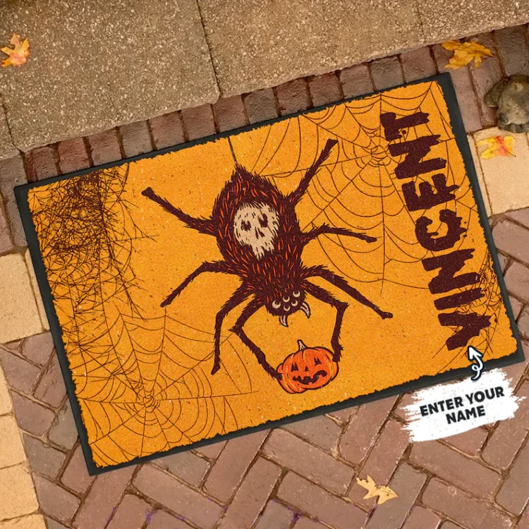 Personalized Spider Doormat Halloween Home Decor