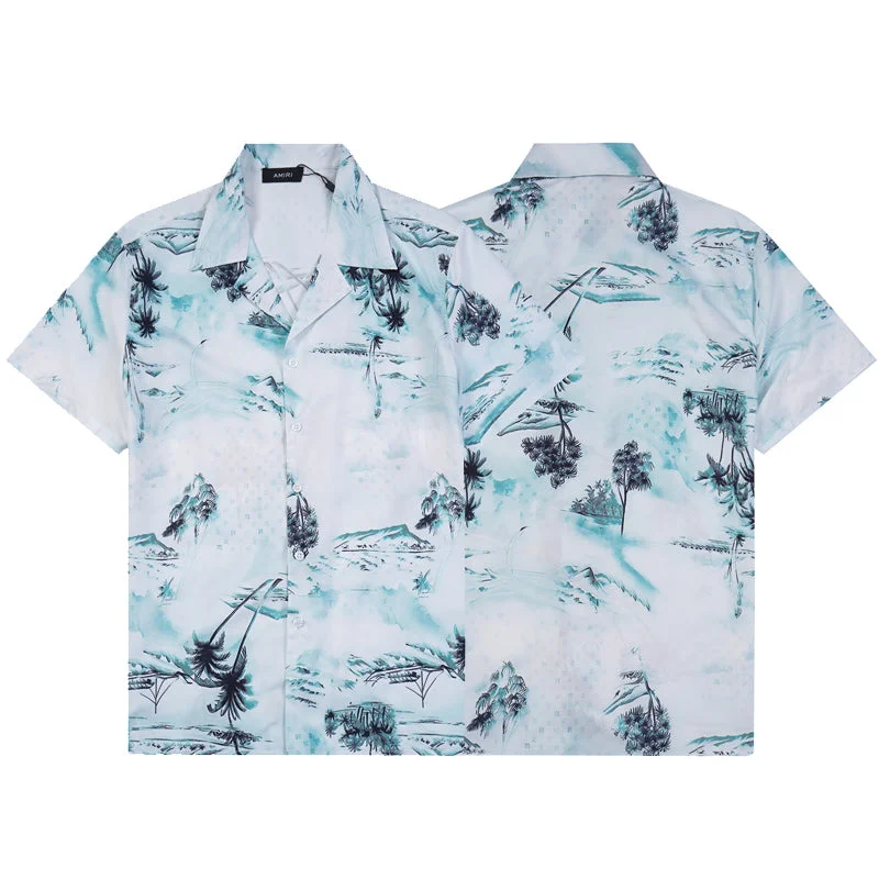 AMIRI 2023 new silk short-sleeved shirt