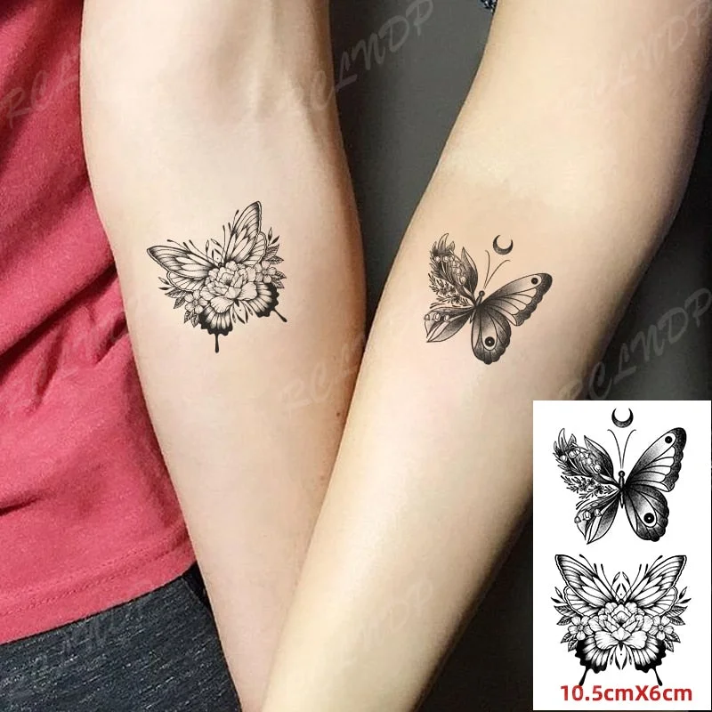 Waterproof Temporary Tattoo Sticker Feather Arrow Compass Element Fake Tatto Flash Tatoo Small Body Art for Kids Men Women