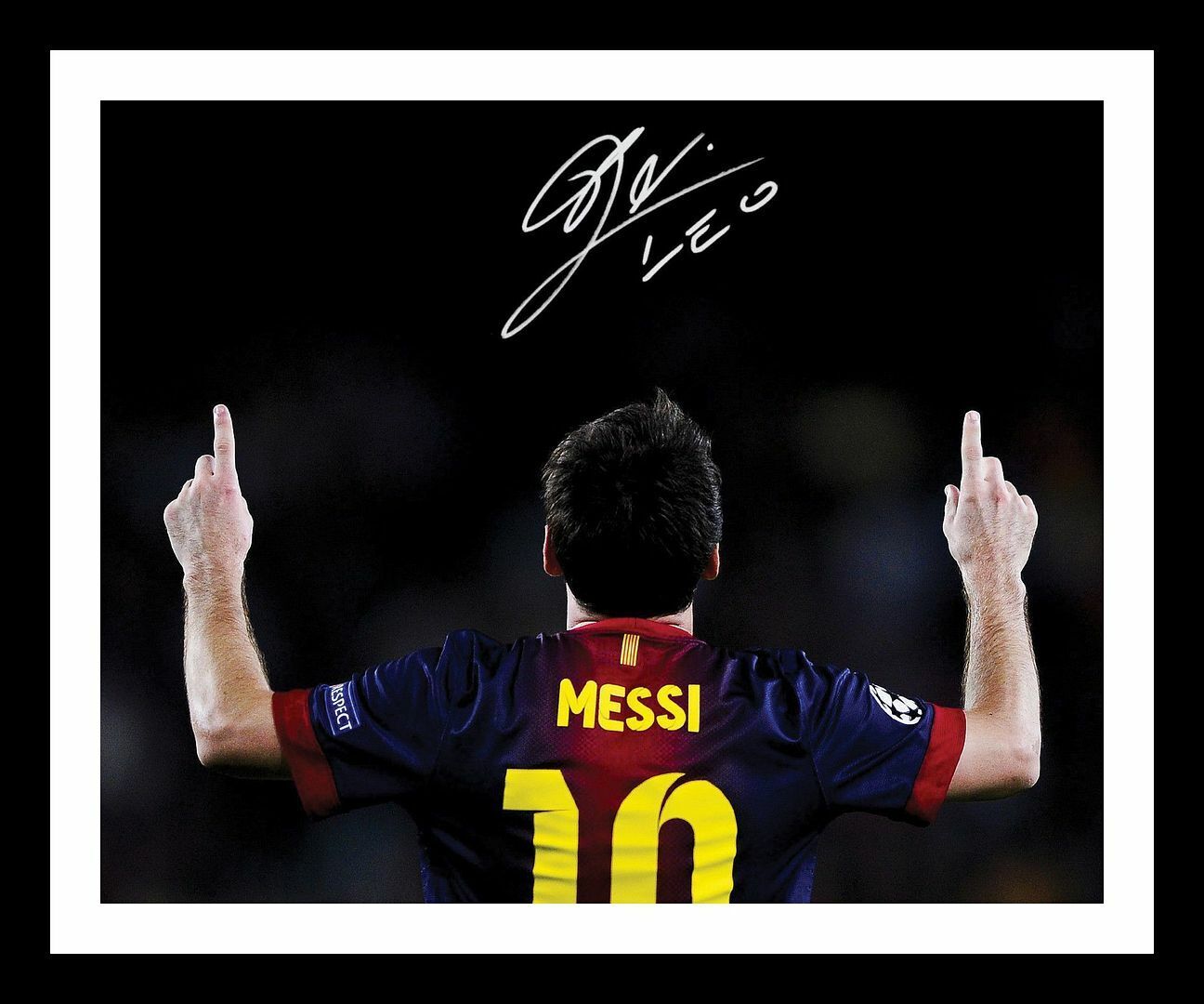 Lionel Messi - FC Barcelona Autograph Signed & Framed Photo Poster painting 1