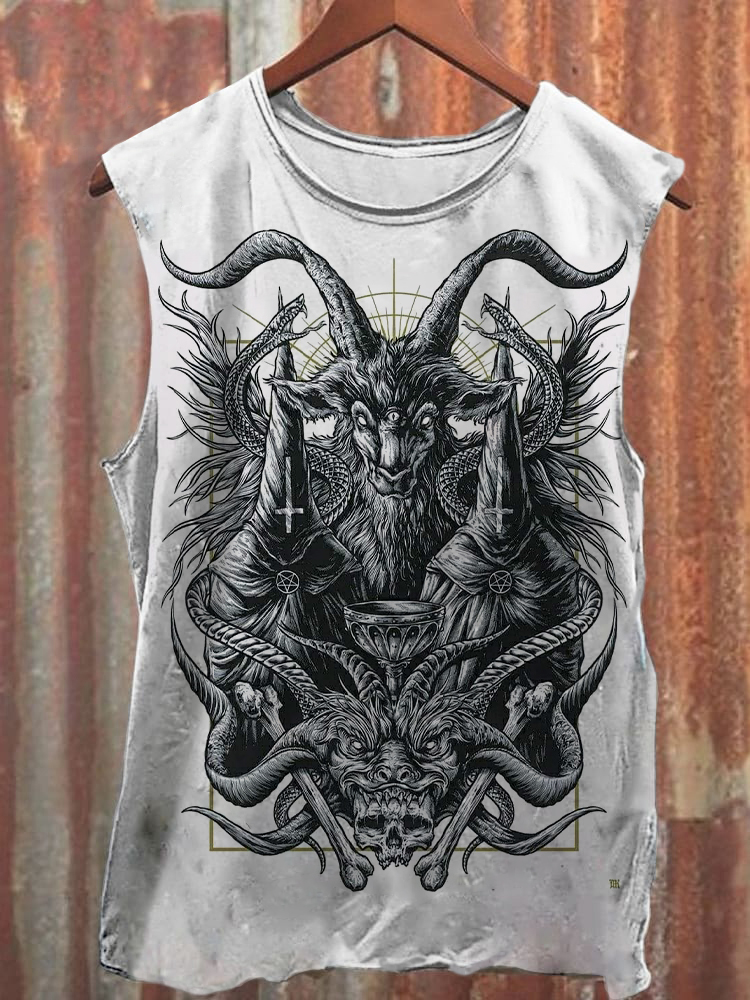 Unisex Vintage Devil Print Vest / TECHWEAR CLUB / Techwear