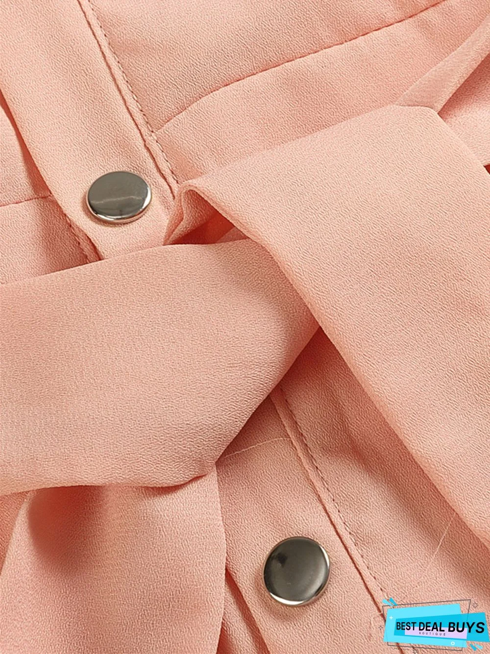 Long Sleeve Button Lace Solid Color Dress