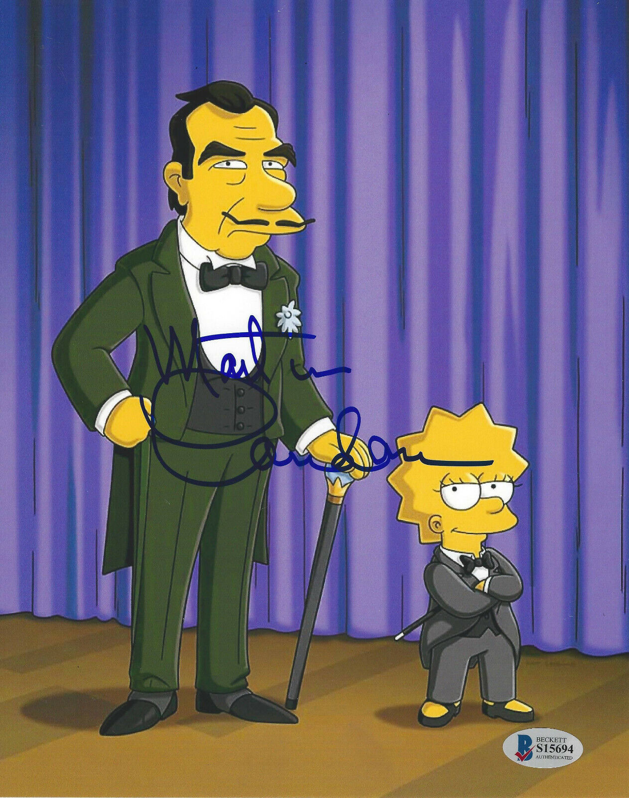 MARTIN LANDAU SIGNED AUTHENTIC 'THE SIMPSONS' 8X10 Photo Poster painting PROOF BECKETT COA BAS