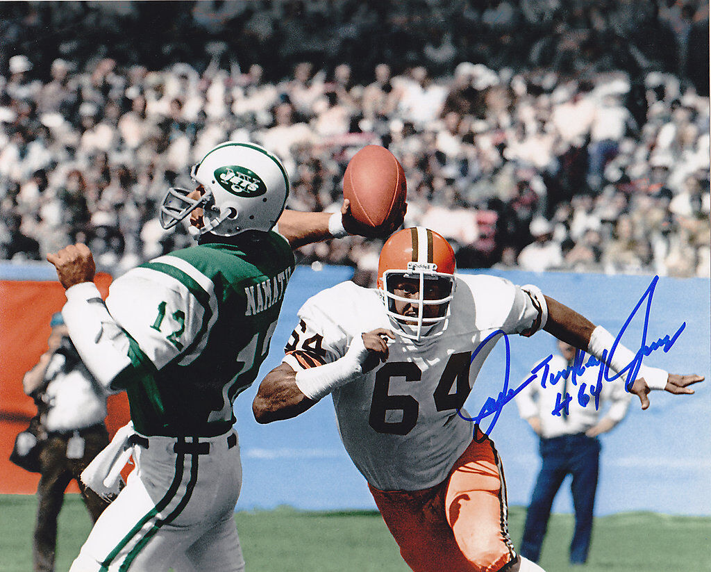 JOE TURKEY JONES CLEVELAND BROWNS ACTION SIGNED 8x10